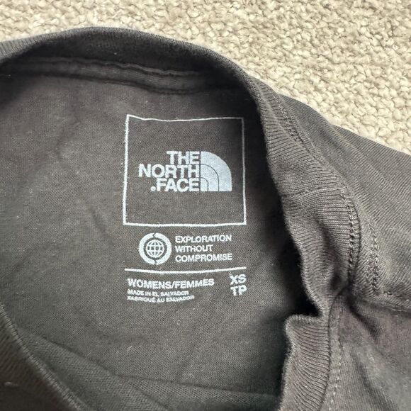 The North Face Long Sleeve Graphic T-Shirt Womens XS Black Crew Neck Cotton Tee - Picture 5 of 12